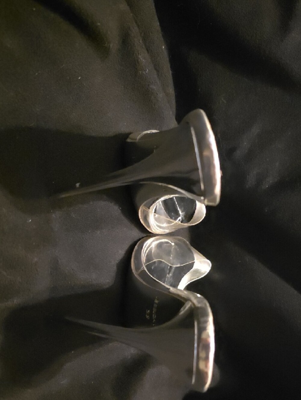 Clear Strap Silver Stiletto Mule Heel - Picture 15 of 15